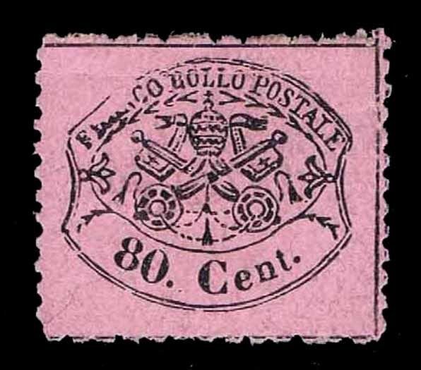 1868 ITALY ROMAN STATES #25b - OGHR - F/VF - CV $65.00 (ESP#1291)