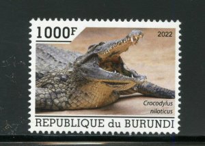 BURUNDI 2022 CROCODILES STAMP  MINT NEVER HINGED