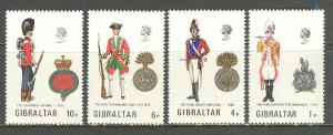 GIBRALTAR Sc# 299 - 302 MNH FVF Set of 4 Uniforms