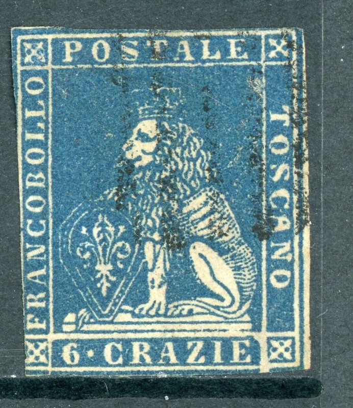 Italy 1862 Tuscany 6cr Scott #15 VFU O998⭐⭐⭐⭐⭐