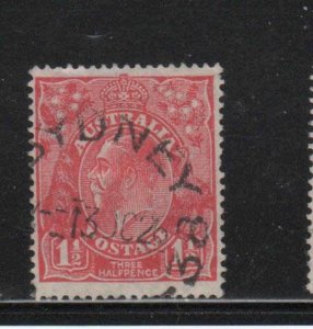 AUSTRALIA #68  1927  1 1/2p  KING GEORGE V      F-VF USED