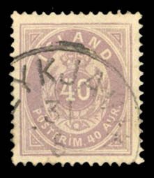 Iceland #18 Cat$47.50, 1882 40a red violet, used