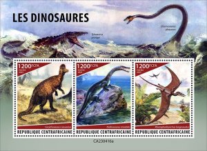 C A R - 2023 - Dinosaurs - Perf 3v Sheet  - Mint Never Hinged