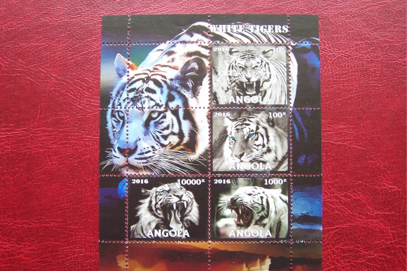 Angola 2016 MNH Fauna Animals White Tiger