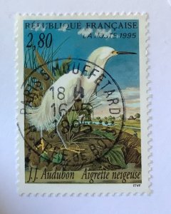 France 1995 Scott 2462 used - 2.80fr, Bird Drawings by J. J. Audubon