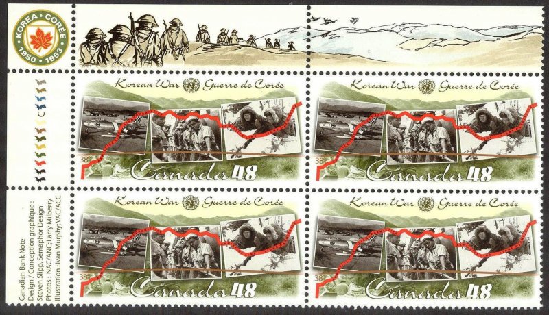 Canada 2003 Military Korean War Mi.2132 Block of 4 MNH