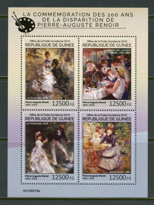 GUINEA 2019 100th MEMORIAL ANNIVERSARY OF PIERRE-AUGUSTE RENOIR  SHEET MINT NH