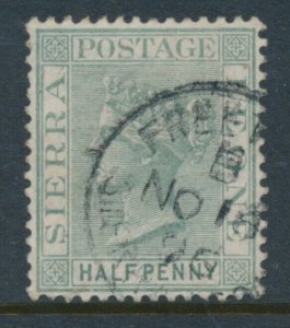 Sierra Leone SG 27 Dull Green 1884 Half Penny ½d WMK Crown CA Used QV
