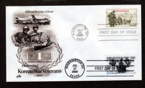 U.S. 1985/2003 FDC Dual Vets!
