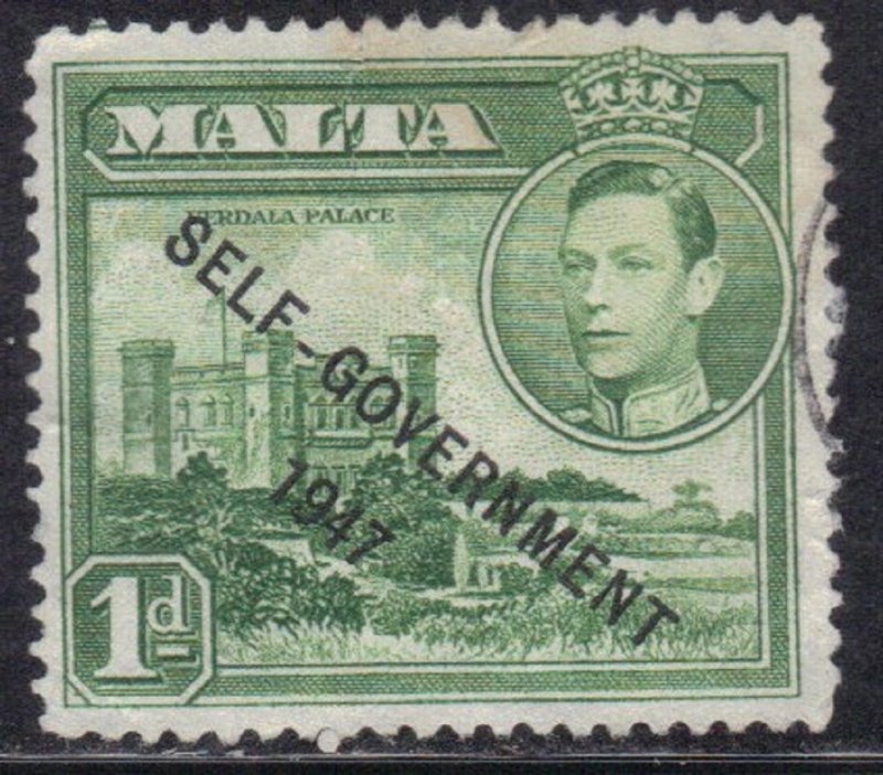 MALTA SC# 210 **USED** 1p 1948 SELF GOVERNMENT 1947 SEE SCAN