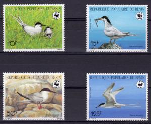 Benin 1989 Sc#657/660 WWF BIRDS Set perforated (4) MNH