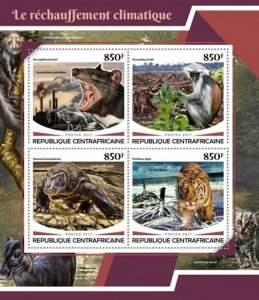 Central Africa - 2017 Global Warming - 4 Stamp Sheet - CA17706a