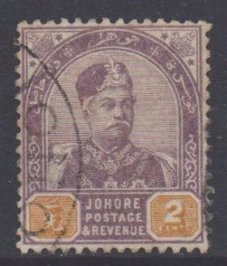 Malaya Johore Scott 19 - SG22  1891 Sultan 2c used