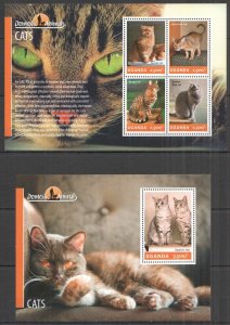 B0032 2014 Uganda Cats Pets Fauna Domestic Animals #3305-8+Bl468 Mnh