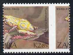 Zambia 1989 Reed Frog 2k85 with superb 10mm misplacement ...