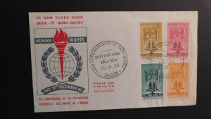 1963 Vietnam FDC First Day Cover Saigon Human Rights Day