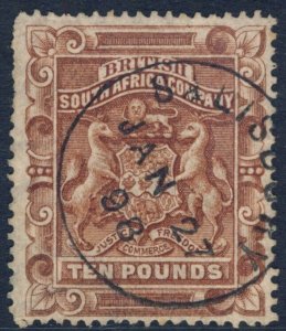 RHODESIA 1890 SC-19/SG-13 RARE SALSBURY Dated SON CDS!  $800.00  *Bay Stamps*