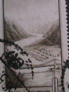 ​CHINA-1956-SC#288 SUSPENSIONS BRIDGE OVER TALU RIVER USED-VERY FINE