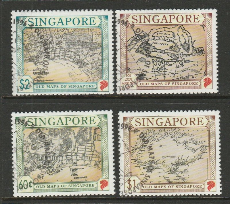 Singapore 1996 Old Maps FU SG 828/31