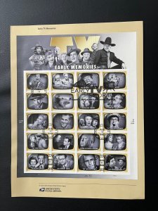 Scott #4414, 44 cents, TV Early Memories, Sheet of 20, First day issue 2009