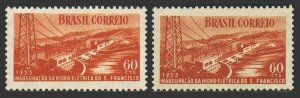 Brazil 815 two colors,MNH.Michel 867. San Francisco Hydroelectric Plant,1955.