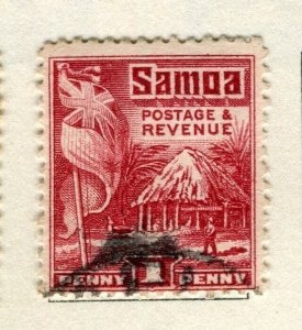 SAMOA; 1921 early GV Local pictorial issue fine used 1d. value