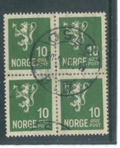 Norway 115 Used block of 4 (10)