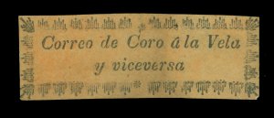 VENEZUELA 1867  Local Post Correo de Coro á la Vela y viceversa’ black on rose