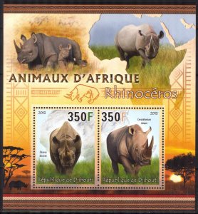 Djibouti 2013 Rhinoceros Sheet MNH