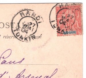 France Cols INDOCHINA Postcard HANOI (Vietnam) 1904 {samwells-covers}KA613