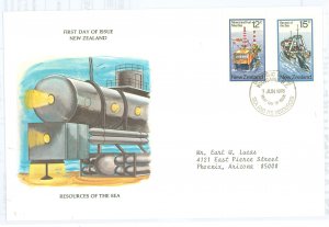 New Zealand 661-62 1978 Resources of the sea, ships, addressed, Postal Commerative Society FDC