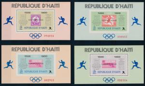 [19622] Haiti 1969 Olymoic Marathon Winners Set of 4 VF Miniature Sheets MNH