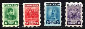 Cuba Year 1947 Scott  #410-413, Mint Lightly Hinged