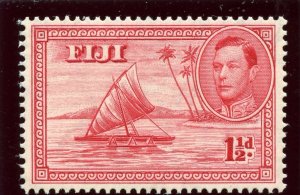 Fiji 1938 KGVI 1½d carmine (p13½ - Die I) MLH. SG 251. Sc 119.