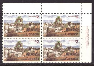 1972 - #600 UR Pl.1 Block - $2 Canada Landscape Definitive Quebec cv$30