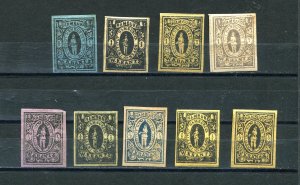 Germany Hamburg 1863  9 Unused  Local Stamps different colors 8689