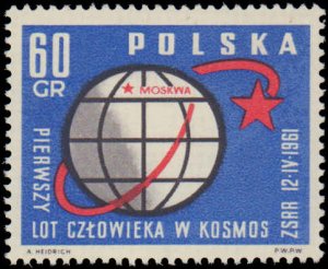 Poland #974-975, Complete Set(2), 1961, Space, Never Hinged