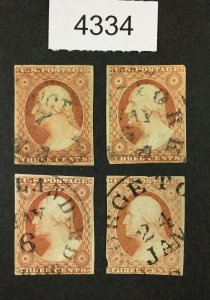 MOMEN: US STAMPS  #11 C.D.S USED  LOT #4334