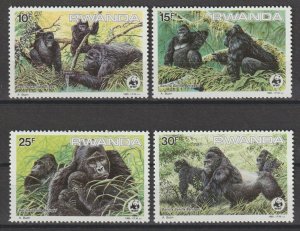 RWANDA 1985 WWF SG 1219/22 MNH Cat £39