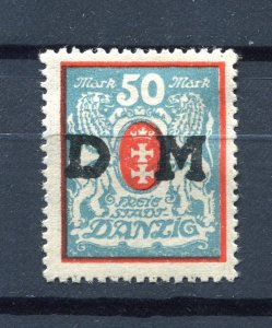 Danzig Germany 1922 Overprint D M  Mi 33 var abclatsch MH 8820