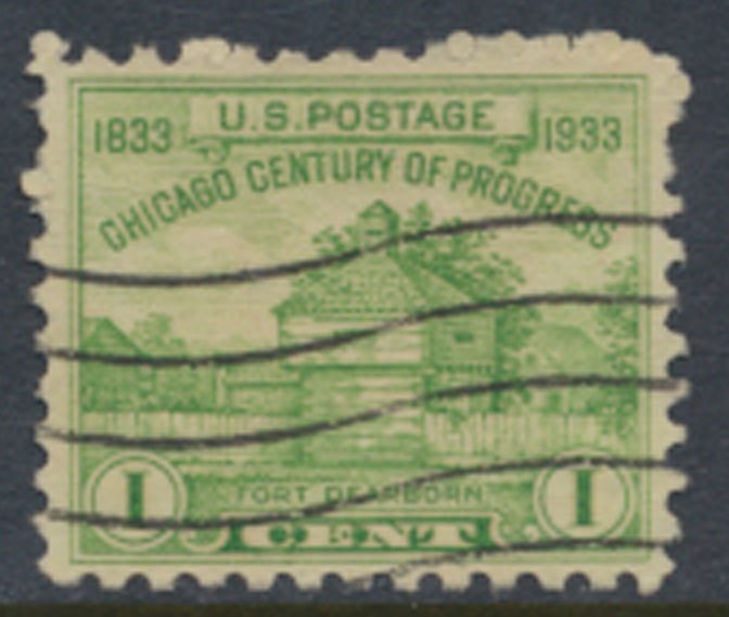 USA  SC#  728   Used 1933 Fort Dearborn Century of Progress see scan