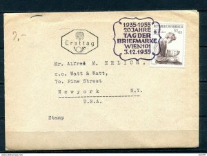 Austria 1955 FDC Ersttag Special cancel  Stamp Day 11139