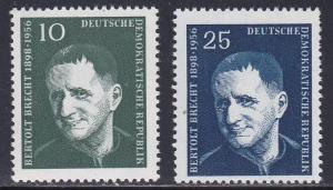 German Dem Rep # 362-363, Bertolt Brecht - Poet, NH, 1/2 Cat