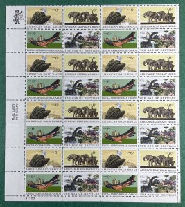 Scott 1387-1390  NATURAL HISTORY Sheet of 32 US 6¢ Stamps MNH 1970 Error cut