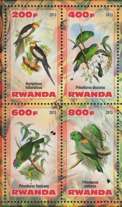 Parrots Birds Souvenir Sheet of 4 Stamps Mint NH