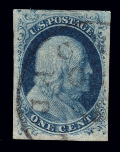 US STAMPS # 7 IMPERF USED XF $150++ LOT #31314