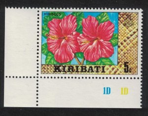 Kiribati Hibiscus Flower 5c Corner 1980 MNH SG#123