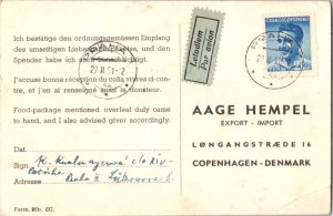 Czechoslovakia 2K Julius Fucik 1951 Praha 7 Commercial Postcard Acknowledging...
