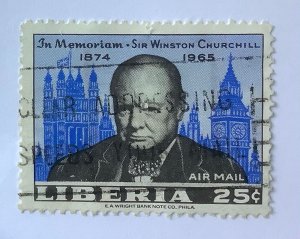 Liberia 1966 Scott C170 used - 25c,  Winston Churchill