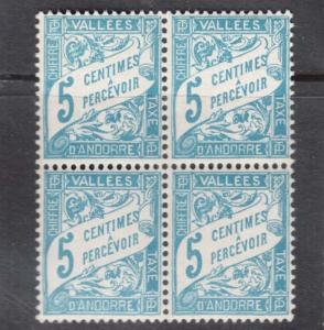 French Andorra #J17 NH Mint Block